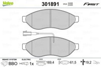 Valeo 301891 Bremsbelagsatz, Scheibenbremse FüR CitroËN Fiat Peugeot