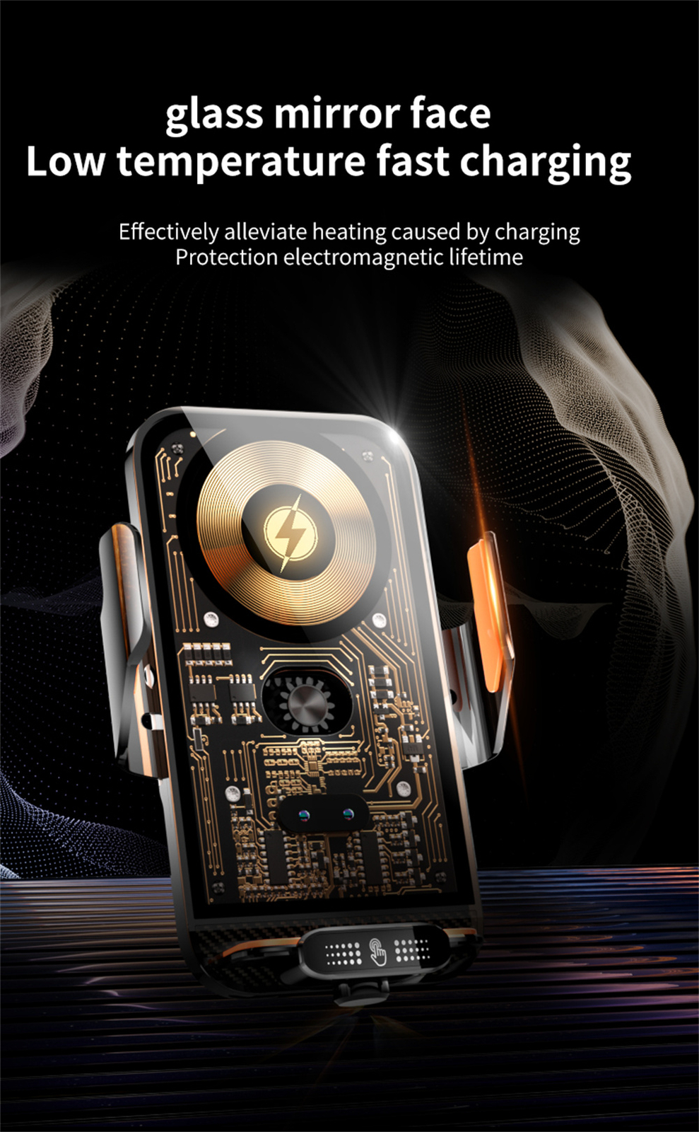 Magnetic Car Phone Holder with Wireless Charging Fast USB Port for SUV and Cars