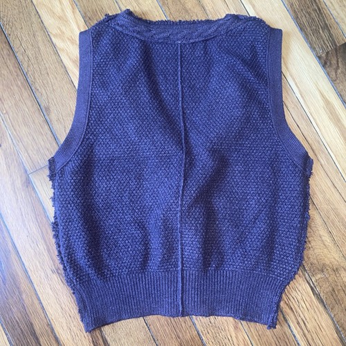 Free People Denson Cable Knit Cropped V-Neck Brown Sweater Vest Anthropologie XS - Picture 8 of 8