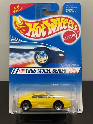 HOT WHEELS FERRARI F355 W/PROTECTOR YELLOW 5 SPOKE VARIATION VHTF