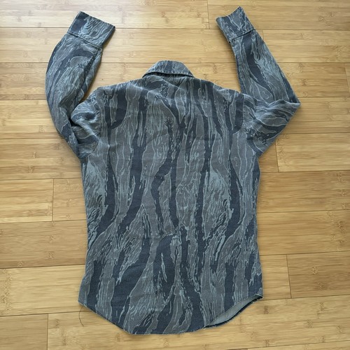 Vintage Bass Pro Shops Tiger Stripe Camo Snap Button Long Sleeve Shirt M/L - Picture 7 of 9