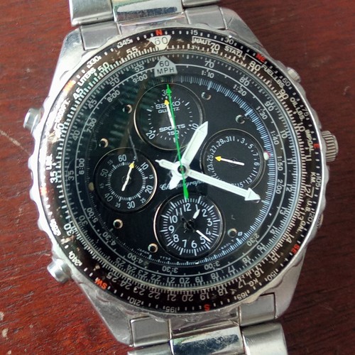 SEIKO Flightmaster 7T34-6A00 Vintage Sports 150 Chronograph Japan Watch - Picture 6 of 10