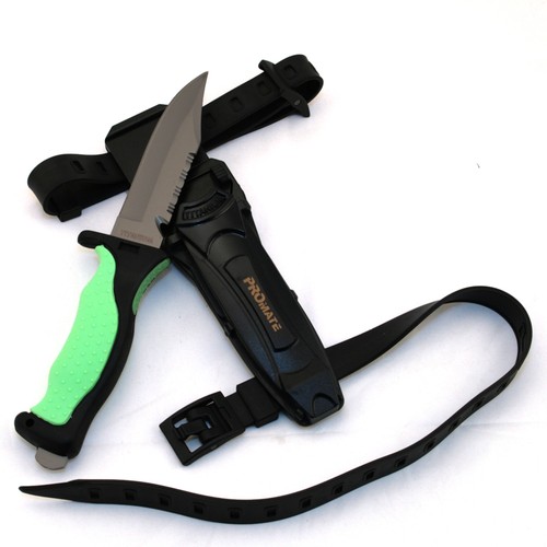 Cuchillo de pesca submarina Promate punta afilada hoja completa de titanio buceo snorkel - Imagen 5 de 6