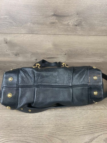 Michael Kors Black Leather Purse HINGE BUCKLE Bag Shoulder Bag - Gold Hardware - Picture 6 of 15