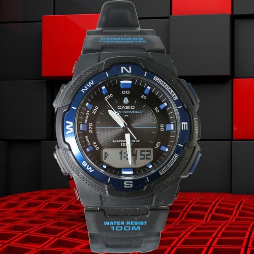 Casio Compass Thermometer Moon Sunset Sunrise Data Watch SGW-500H-2B New |  eBay