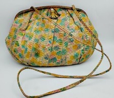 Vintage Handbags by Varon Shoulder Or "Hide The Strap" Clutch Purse Snake Skin