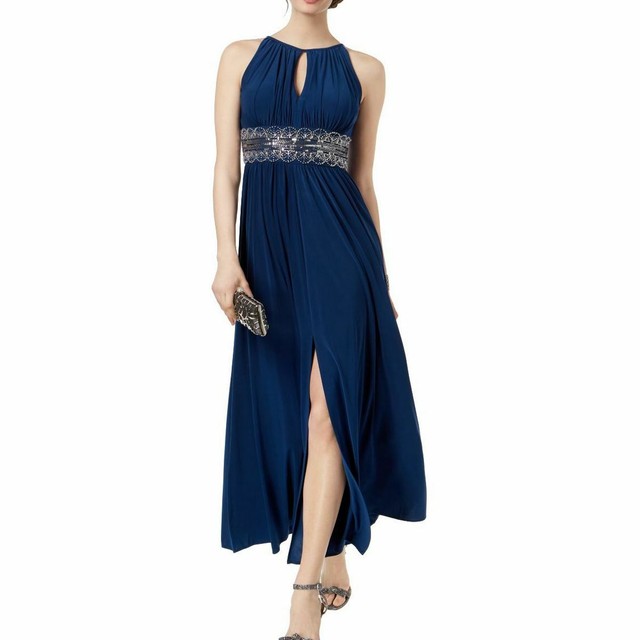 r&m richards petite sleeveless beaded gown