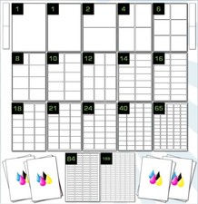 Inkjet Gloss White Labels. Photo Quality A4 Paper Labels. Inkjet Printer Labels
