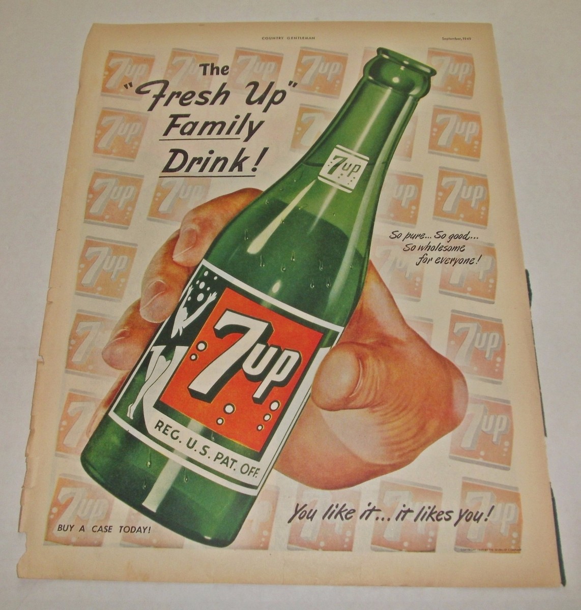 セブンアップ＊７-up＊vintage 1949年製＊コレクタブル セブンアップ＊7-up＊vintage 1949年製＊コレクタブル 【公式通販】