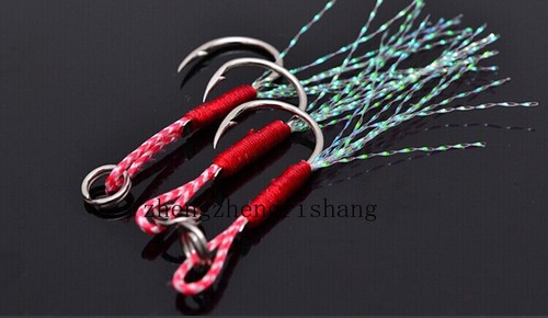 30/50pcs Fishing Assist Jigging Hook 10#-15# High Carbon Steel Hook with PE Line - Picture 9 of 44