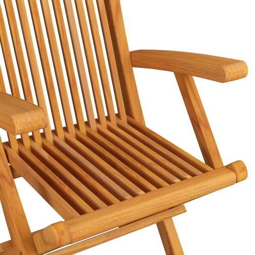 Garden Chairs with Anthracite Cushions 6 pcs Solid Teak Wood K0M1 - Picture 6 of 11