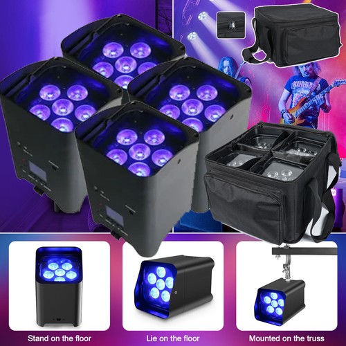RGBWA UV Akku 108W Spot Wiederaufladbares LED Par DMX Bühnenlicht + Tragetasche - Bild 4 von 26