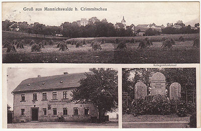AK MANNICHSWALDE bei Crimmitschau 1927 Restaurant zum Trompeter     ( 875