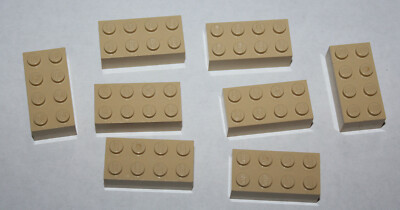 8 x Lego Tan Brick 2x4 ref 3001/set 7194 4884 7186 71006 4852 7477 5526 ...