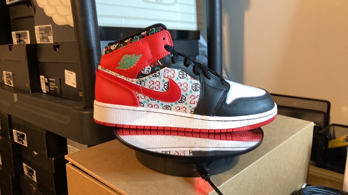 Nike Air Jordan 1 Mid SE Holiday Ugly Christmas Sweater Red DM1208  
