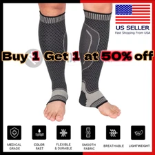 Calf Compression Sleeve Ankle Brace Leg Support Socks Foot Fasciitis Pain Relief