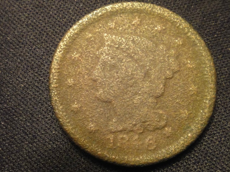 1848  #1 LARGE CENT TUFF DATE