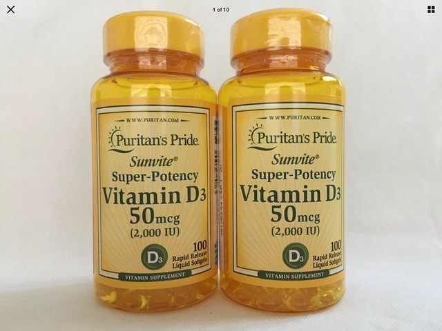 Puritan's Pride Vitamin D3 2000 IU 100 Softgels for sale online | eBay