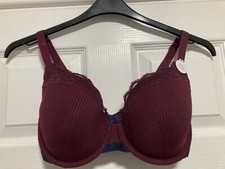 *New* Size 36B Burgundy Lace Trim Wired Plunge Bra