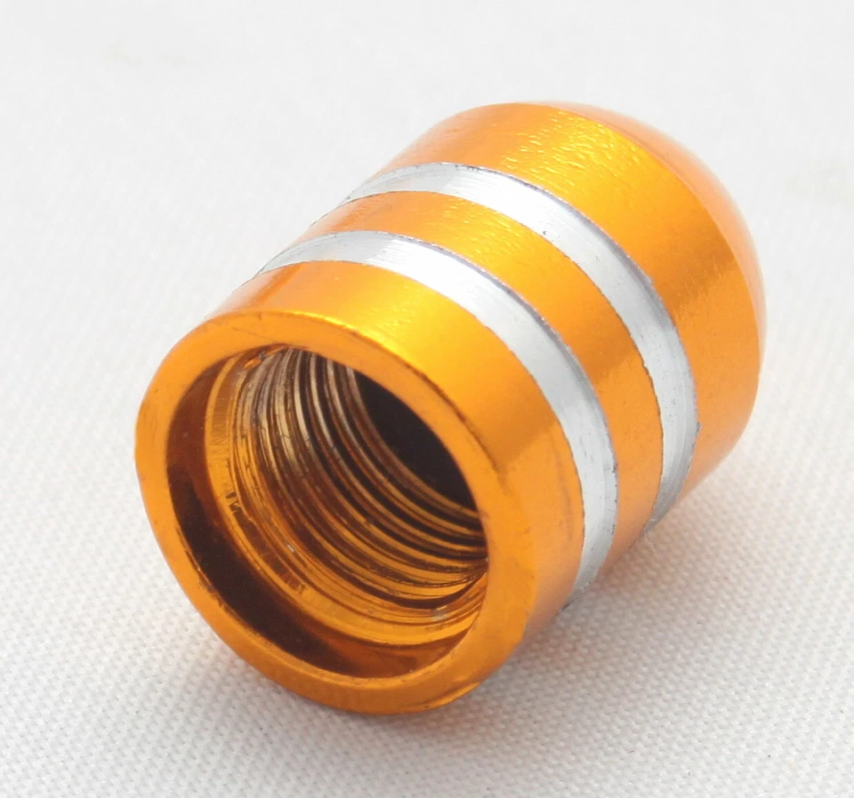 5x Patrone Ventilkappen Munition Alu Ventilkappe Fahrrad Auto Farbe: Gold kurz  - Image 3 of 4