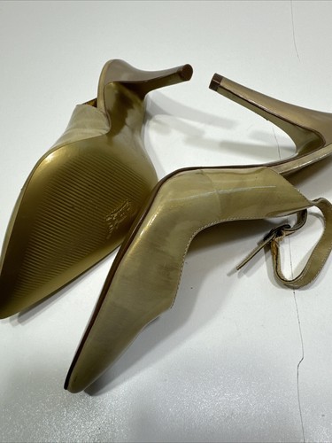 Vintage Carlos Santana Avenue Heels Womens Size 7.5M Gold Buckle Strap 4.25" - Picture 6 of 7
