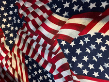 FABRIC Stars  Stripes Waving Flags Patriotic Cotton Crafts Quilting Sew BTQY