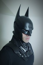 inspired batman arkham knight cowl and neck, for cosplay, collector, urethane