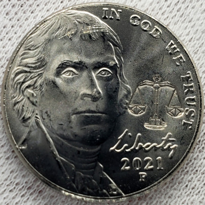 Thomas Jefferson 5C Nickel Libra Zodiac Lawyer Law Counterstamp Lucky Coin!