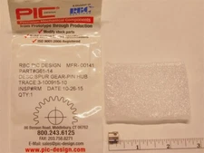 RBC PIC Design G61-14 SS Spur Gear, Pin Hub, 14 Teeth, .1225 Bore .3330 O.D.