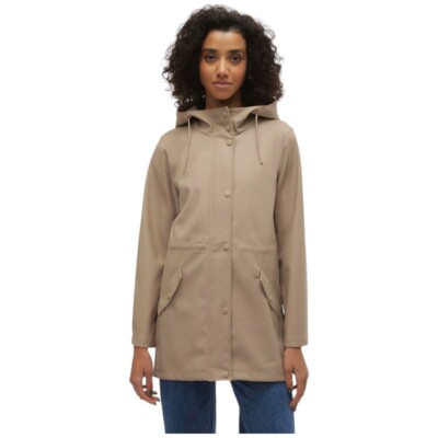 Vero Moda giacca donna giubbino tessuto gommato beige impermeabile