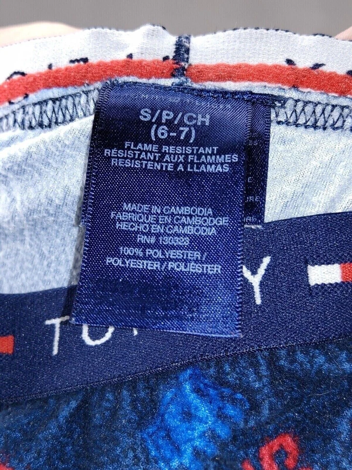 Tommy Hilfiger мальчиков пижамы PJ брюки размер S (6-7) прямой логотип синий красный белый - Изображение 3 из 4