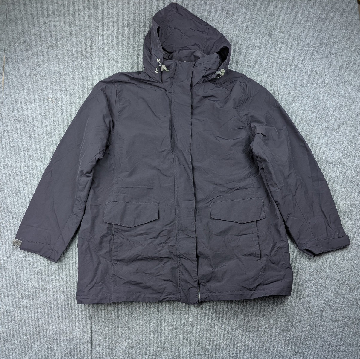 Lands End Rain Jacket Womens 1X Fleece Lined Hooded Purple H