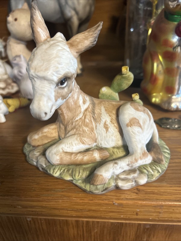 Homco  Masterpiece Porcelain 1985 Donkey  Burro Foal Ceramic Figurine