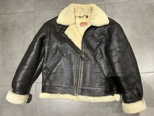 Blouson Veste Aviateur Bombardier Serge Hervet Authentique Cuir Mouton Vintage