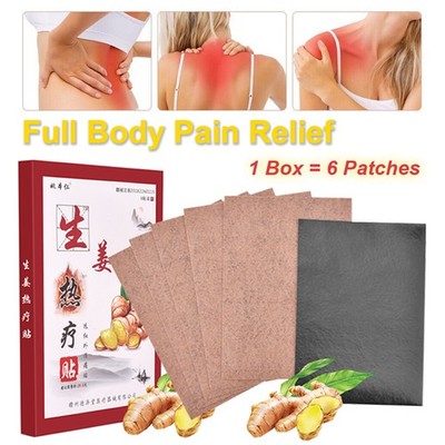 6~300X Ginger Heat Therapy Patches Herbal Pads Quick Relief Neck Knee Joint Pain