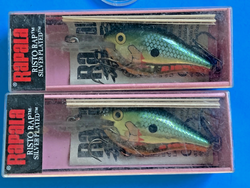 NEU LOT 2 NOS RAPALA SHAD RISTO RAP RR5 TSD VERSILBERTE KÖDER CRANKBAITS RETIR - Bild 3 von 5