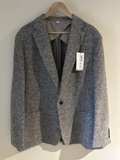 Mens M&S Neutral Checked Blazer Jacket Size 48R BNWT