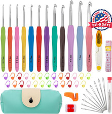 Juego De 12 Agujas De Crochet, Kit De Ganchos De Crochet Con Estuche De Almacena