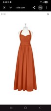 AZAZIE Bridesmaid Formal Chiffon Dress Gown Women’s Size A26 Burnt Orange