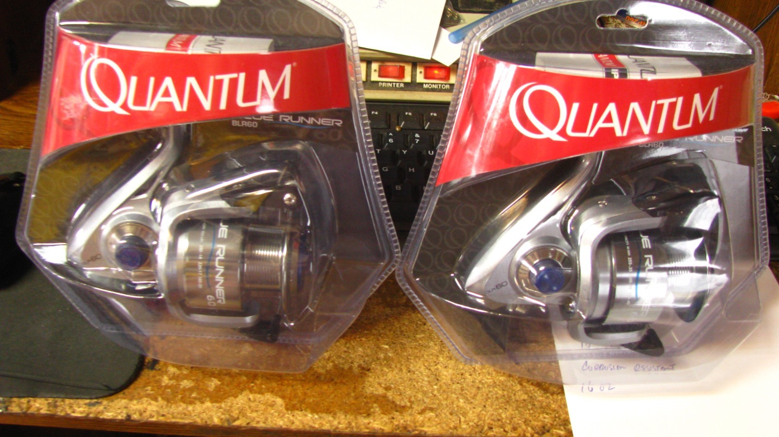 Quantum "blue runner" spin reel, size 60, nip, 2 ct, free sh