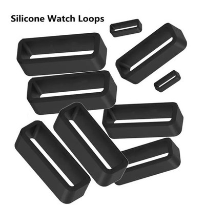 4-Pack Silicone Watch Strap Band Hoop Loop Retainer Buckle Holder Ring Keeper