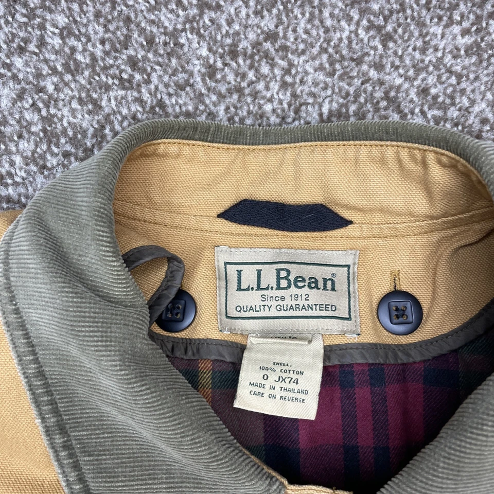 Vintage LL BEAN Mens XL PRIMALOFT Flannel Lined Field Chore Barn Jacket 0JX74 - Image 4 of 4