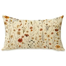 Watercolor Wildflower Lumbar Decorative Rectangle Pillow Cover 12 x 20,