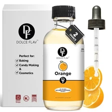 Dolce Flav Natural Orange Extract – 2 Ounce Oil-Soluble Kosher, Sugar-Free,... 