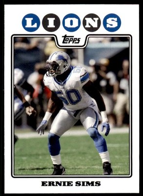 2008 TOPPS ERNIE SIMS DETROIT LIONS #227