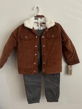 NWT Brooklyn Boys -4- Piece set Faux Fir WITH Pilot hat Size 4T