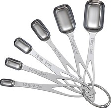 6PCS Narrow Measuring Spoons Set, Stainless S...