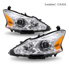 For 2013 2014 2015 Nissan Altima Sedan 4dr Halogen Headlights Assembly Lamps Lr