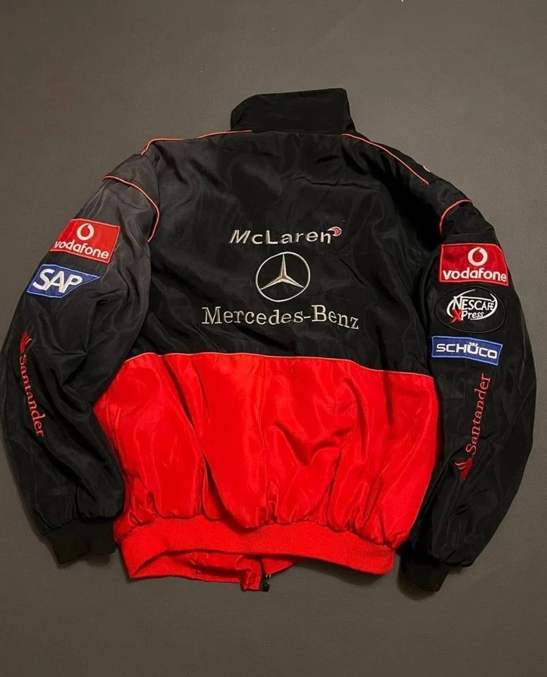 Chaqueta de carreras McLaren Mercedes-Benz Santander Fórmula 1 ropa de archivo años 90 Foto 2 de 3