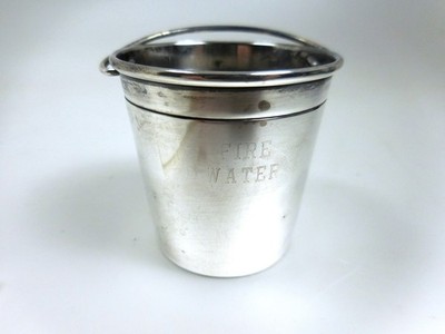 Lunt Sterling Silver Barware Fire Water Shot Bucket Jigger   32g